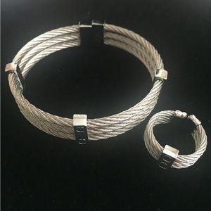 Cyber SALE $18 Bangle/ring set. Stainless Steal